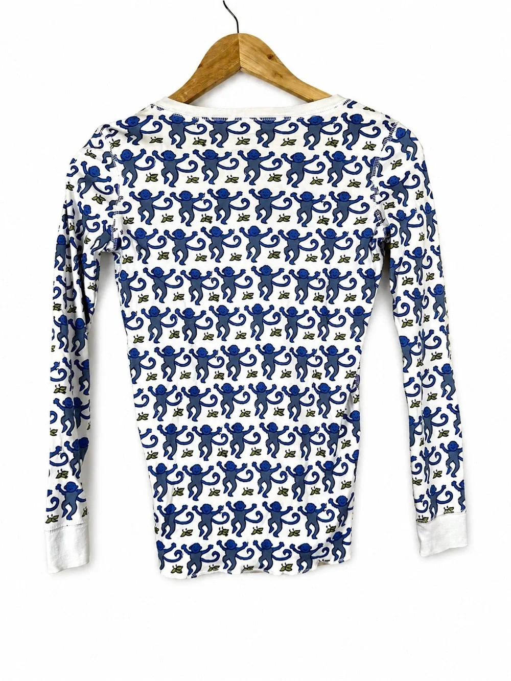 Roller Rabbit Kids Blue Monkey Print Pajama Top Long Sleeve Size 14
